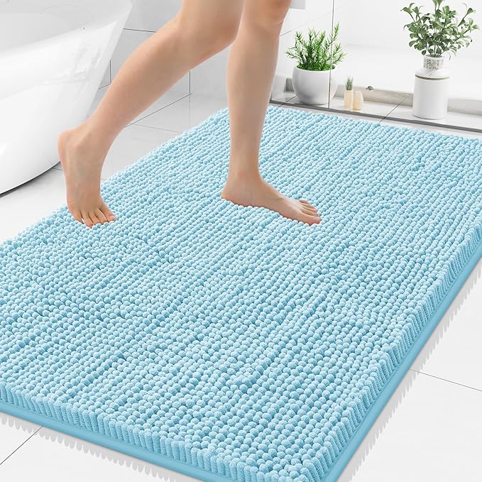 Smiry Luxury Chenille Bathroom Rugs 40x32, Extra Soft and Absorbent Shaggy Bath by Smiry