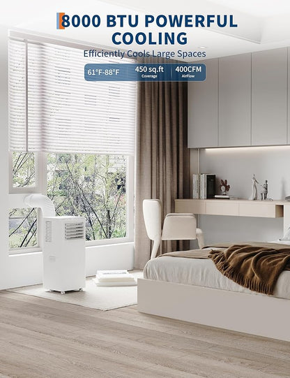 GarveeHome Portable Air Conditioner, Energy Efficient 8000 BTU AC, Window Kit & - Image 2