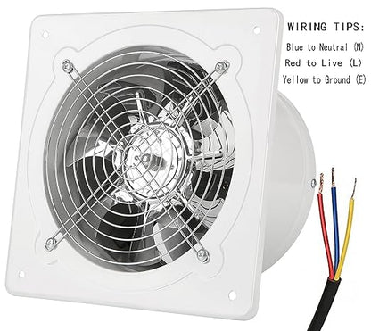 8 inch Exhaust Fan Wall Mounted Garage Ventilation Fan, 500CFM Metal Attic - Image 5