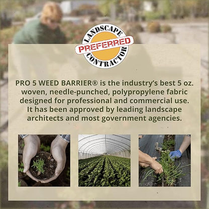 Dewitt Pro-5 Weed Barrier Fabric 5 oz, 4 x 250 Feet – Heavy-Duty Woven - Image 3