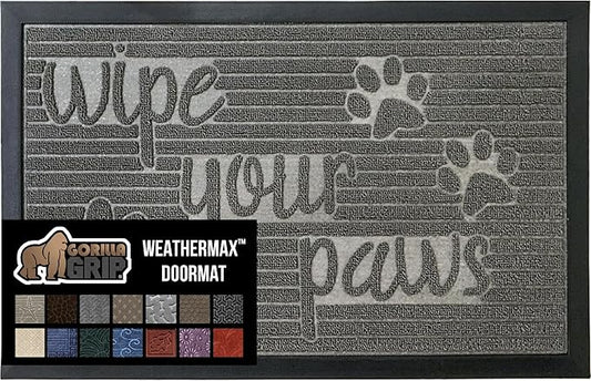 GORILLA GRIP 100% Waterproof All-Season WeatherMax Doormat, US Designed Natural by GorillaGrip