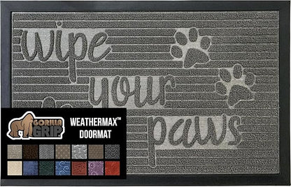GORILLA GRIP 100% Waterproof All-Season WeatherMax Doormat 35x23, US Designed by GorillaGrip