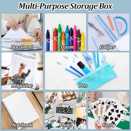 6 Pcs Clear A4 File Box Document Plastic Storage Box Paper Plastic Case Board - Image 5
