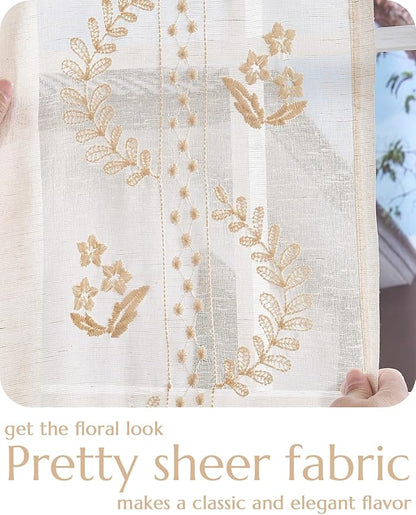 jinchan Belrose Linen Sheer Curtains - Image 3