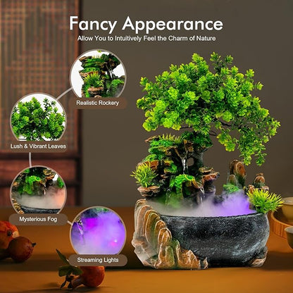 Tabletop Rockery Fountain Indoor Waterfall Bonsai Desktop Mini Rockery Water - Image 7
