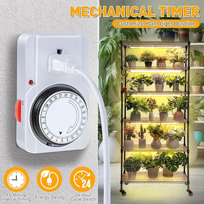 Meonum Indoor Greenhouse with Grow Lights, 6 Tier Metal Plant Shelf with Cover - Image 7