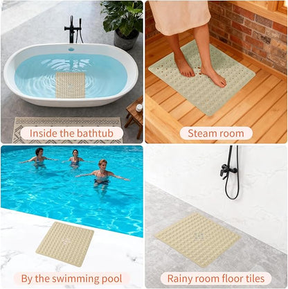 Anti-Slip Bathtub Shower mat, 20.8×20.8（Approximately 53×53cm） inch Soft - Image 7