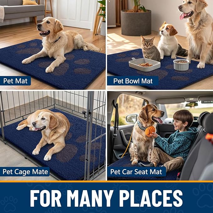 Smiry Dog Door Mat for Muddy Paws, Absorbs Moisture and Dirt, Low-Profile - Image 7