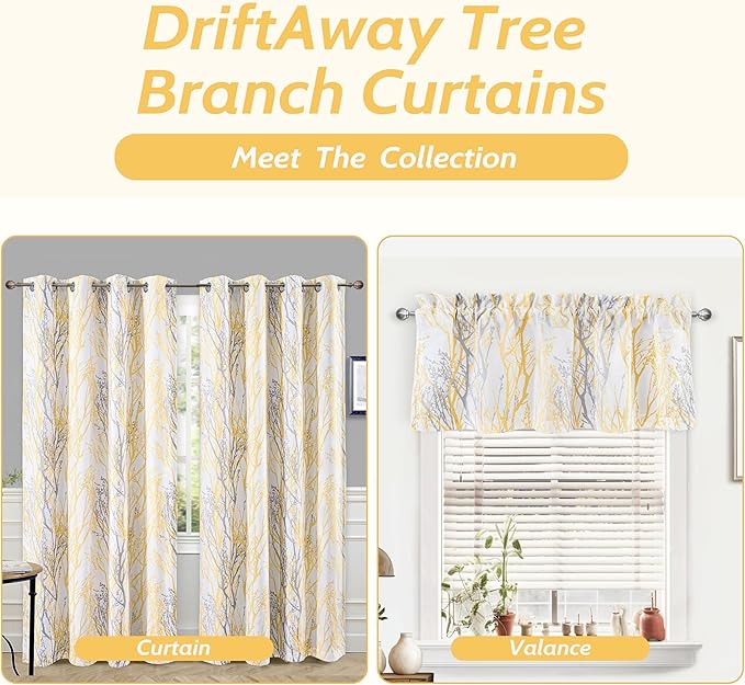 DriftAway Tree Branch Blackout Curtains Double Layer 96 Inches Long - Image 5