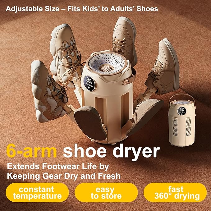 6-Arm Boot and Glove Dryer Family Size – Forced Air Boot Dryer - Image 3
