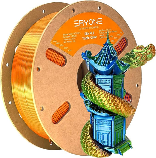 ERYONE Silk Tri Color PLA Filament 3D Printer 1.75mm +/- 0.03mm by ERYONE