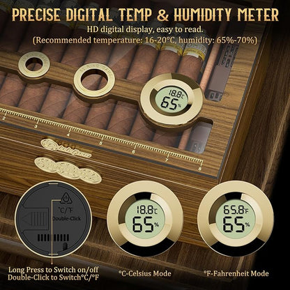 Cigar Humidor, Glass Top Desktop Cigars Case - Image 7