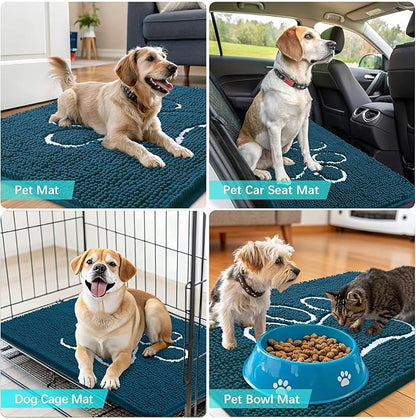 OLANLY Dog Door Mat for Muddy Paws 36x24, Paw Print Design, Absorbs Moisture - Image 7