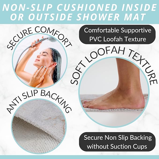 ENKOSI Loofah Non-Slip Shower and Bath Mat - Image 2