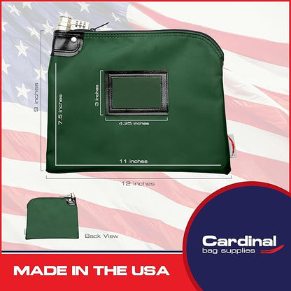 Heavy-Duty Money Bag with Lock – 9" x 12" Water-Repellent Laminated Nylon Bank - Image 2