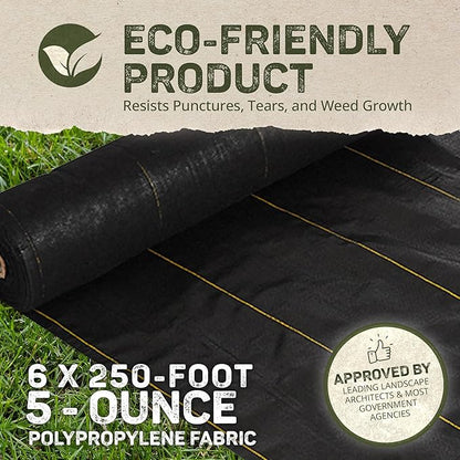 Dewitt 2-Pack Pro-5 Weed Barrier Fabric 5 oz, 6 x 250 Feet – Heavy-Duty Woven - Image 2