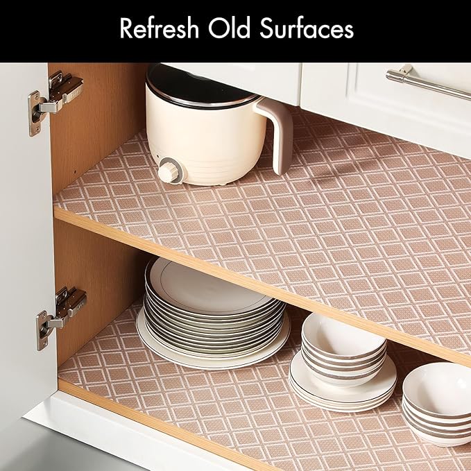 Cooyes Shelf Liners for Kitchen Cabinets – Non Adhesive Drawer and Cabinet Liner - Image 2