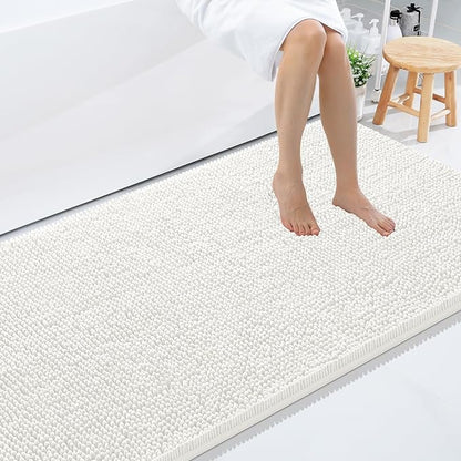 Smiry Luxury Chenille Bathroom Rugs 71x47, Extra Soft and Absorbent Shaggy Bath by Smiry