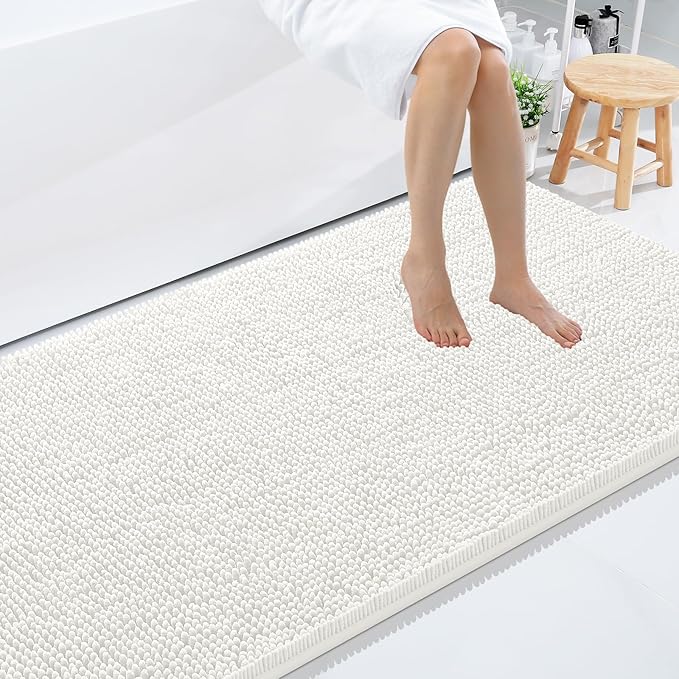 Smiry Luxury Chenille Bathroom Rugs 59x35, Extra Soft and Absorbent Shaggy Bath by Smiry