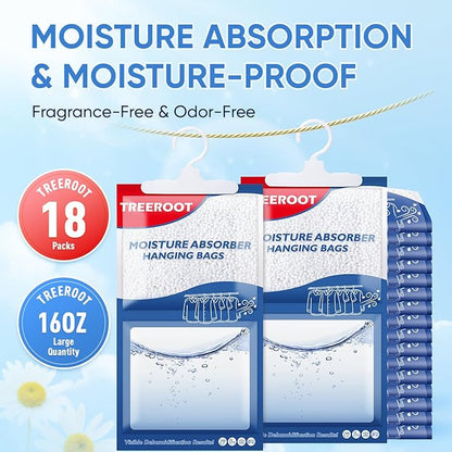 18 Pack Moisture Absorbers for Closet, 16OZ Hanging Closet Dehumidifier Bags - Image 2