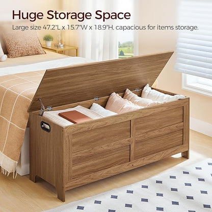 Storage Chest, 47.2” Large Toy Chest, Entryway Storage Trunk, Storage Bench - Image 6