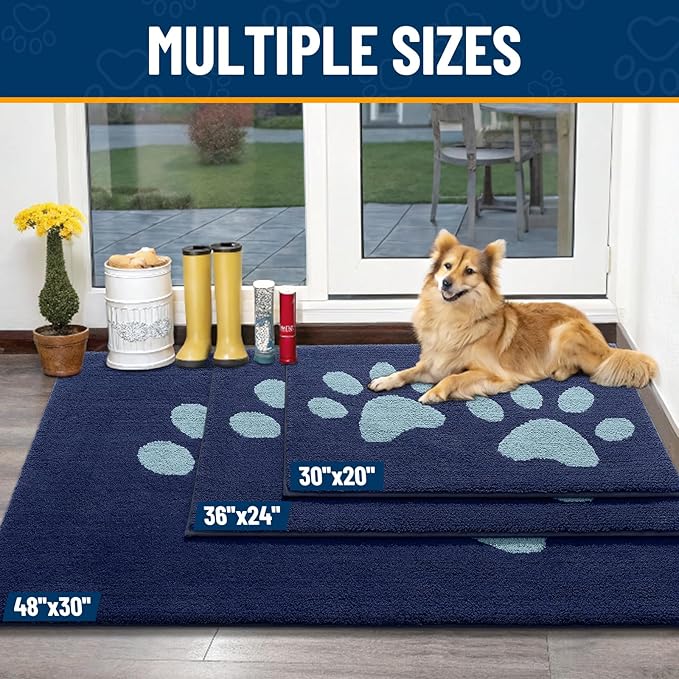 Smiry Dog Door Mat for Muddy Paws, Absorbs Moisture and Dirt, Low-Profile - Image 3