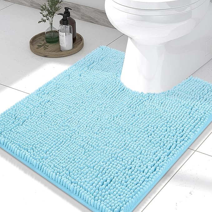 Smiry Luxury Chenille Toilet Rugs U-Shaped 24x20, Soft Absorbent Non-Slip by Smiry