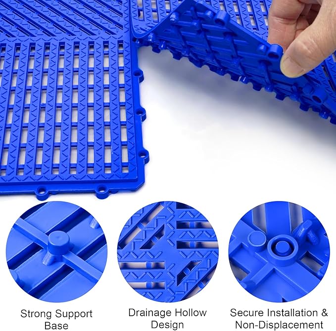 MYFAMIREA Modular Interlocking Cushion 12 Pack 11.8" x 11.8" Rubber Floor Tiles - Image 4