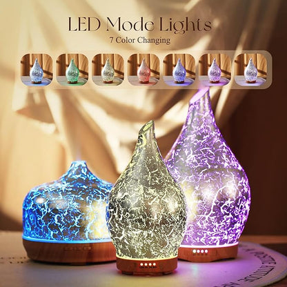 Porseme Essential Oil Diffuser Glass Aromatherapy Ultrasonic Humidifier - Image 2