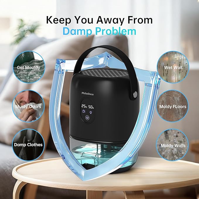 PHILODECO 280 Sq. Ft 35 OZ Dehumidifier, Portable Small Dehumidifiers - Image 5