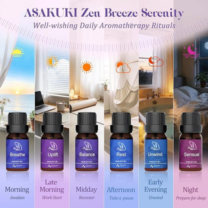 ASAKUKI Essential Oils for Diffuser – 6 Mood Essential Oil Blends for Morning - Image 2