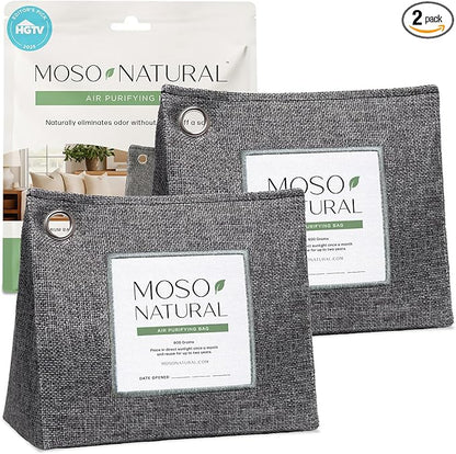 Moso Natural Air Purifying Bag 600g, Premium Bamboo Charcoal Odor Absorber by MosoNatural