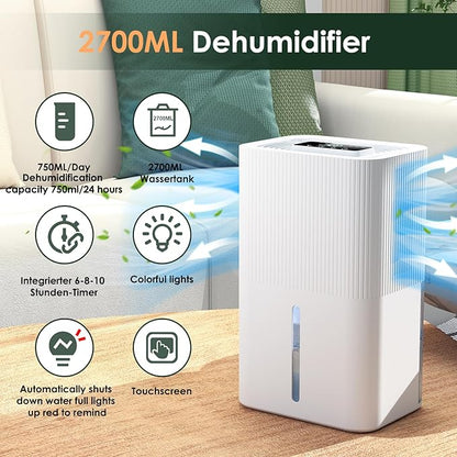 Portable Home Dehumidifier for Basements Bathroom Bedroom|91 OZ Tank|900 sq.ft - Image 2