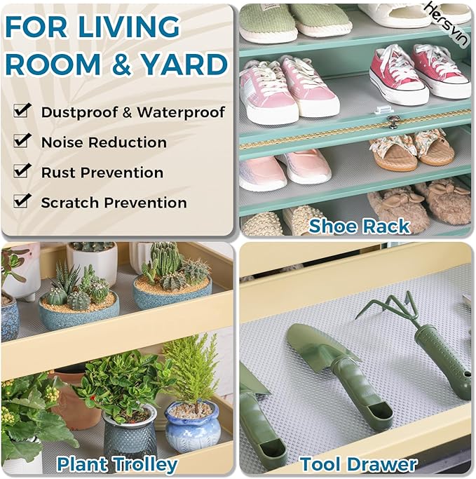 Hersvin Shelf Liners, 12in x 20ft Kitchen Drawer Mats, Non-Adhesive EVA - Image 8