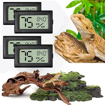 Reptile Thermometer and Humidity Gauge, Chameleon Cage, Tree Frog Terrarium by Vodolo