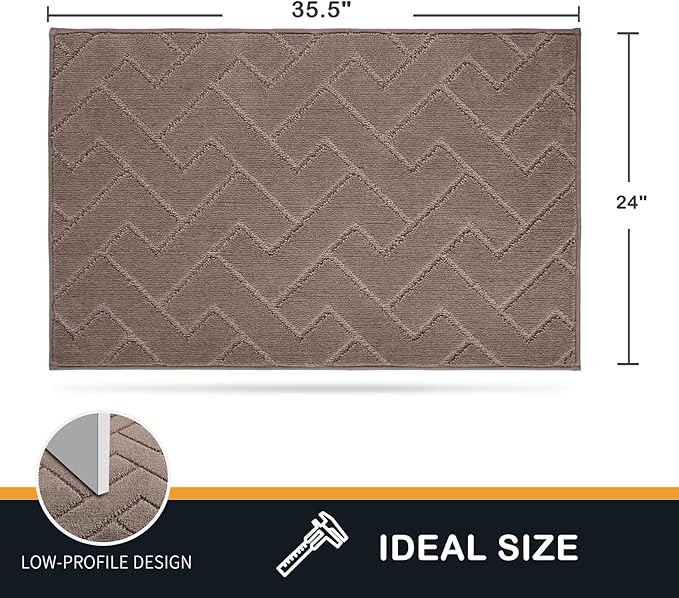 PURRUGS Dirt Trapping Door Mat 24" x 35.5", Non-Slip Machine Washable Entry Rug - Image 2