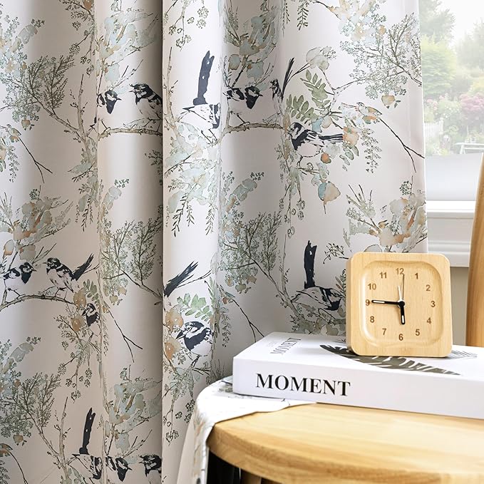 H.VERSAILTEX Floral 100% Blackout Curtains 63 inch Length 2 Panels Set Printed - Image 8