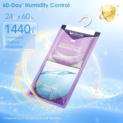Moisture Absorbers 10 Pack Lavender Fragrance, Hanging Closet Dehumidifier Bags - Image 5