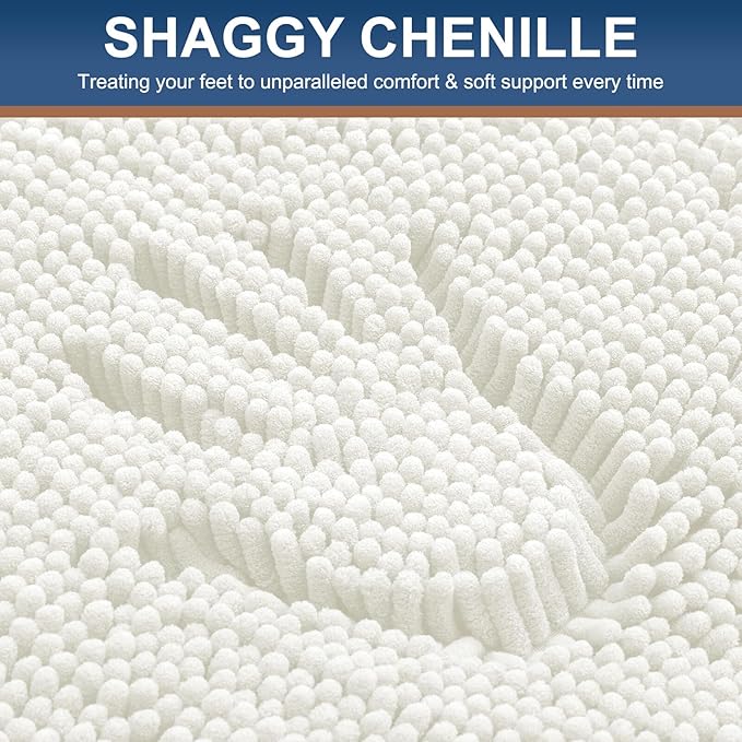 Smiry Luxury Chenille Bathroom Rugs 36x24, Extra Soft and Absorbent Shaggy Bath - Image 3
