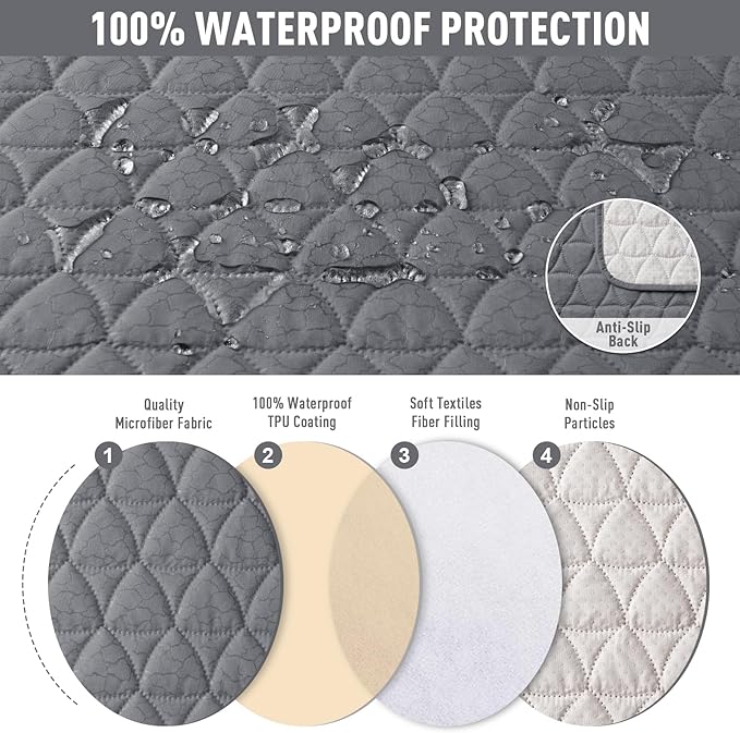 TAOCOCO 100% Waterproof Recliner Cover, Non-Slip Washable Reclining Couch Cover - Image 4
