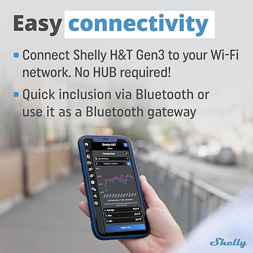 Shelly H&T Gen3 Ivory | Wi-Fi and Bluetooth Smart Temperature & Humidity Sensor - Image 4