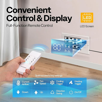 VIVOHOME 4'' x 10'' Opening Register Booster Fan - Image 6