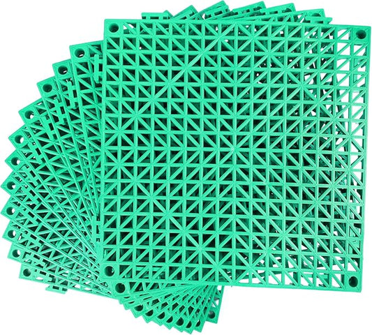 MYFAMIREA Modular Interlocking Cushion 12 Pack 11.8" x 11.8" Rubber Floor Tiles by MYFAMIREA