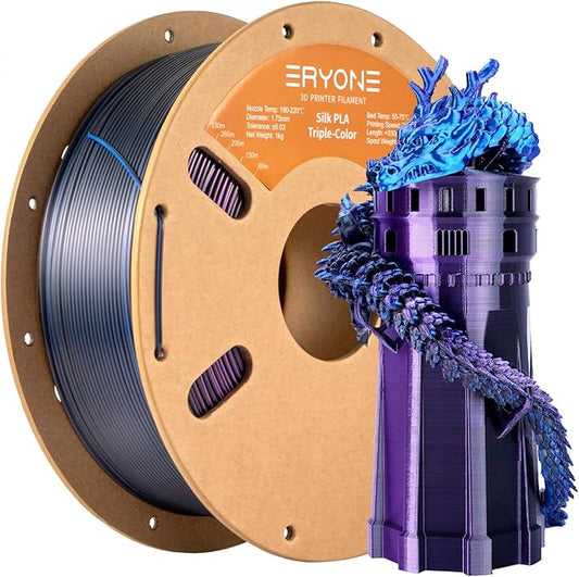 ERYONE Silk Tri Color PLA Filament 3D Printer 1.75mm +/- 0.03mm by ERYONE