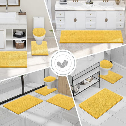 Smiry Luxury Chenille Bathroom Rugs 34x21, Extra Soft and Absorbent Shaggy Bath - Image 7