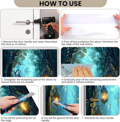 3D Door Stickers, Peel and Stick Vinyl Wallpaper ，Self-Adhesive Mural - Image 5