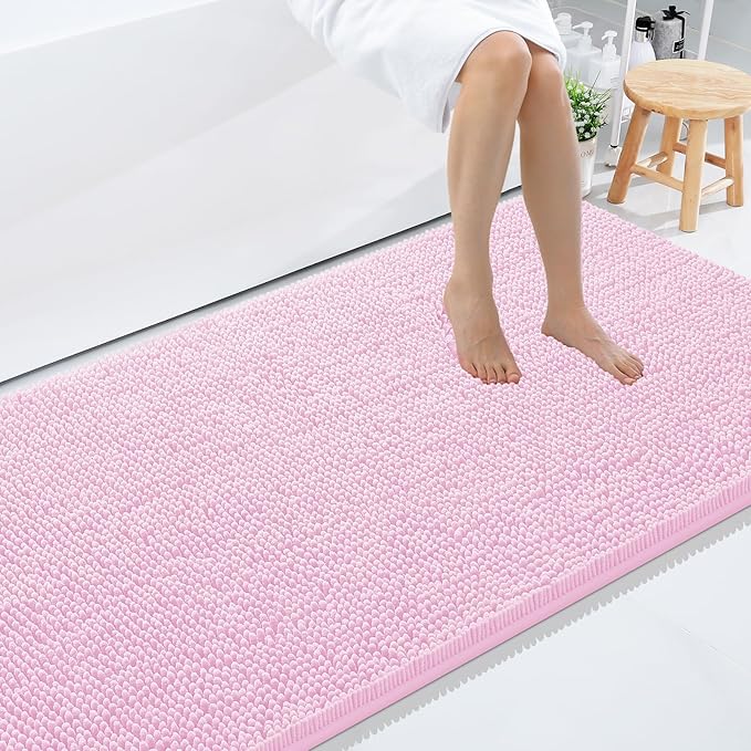 Smiry Luxury Chenille Bathroom Rugs 59x35, Extra Soft and Absorbent Shaggy Bath by Smiry