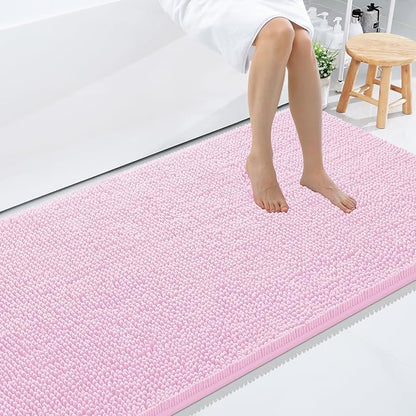 Smiry Luxury Chenille Bathroom Rugs 59x35, Extra Soft and Absorbent Shaggy Bath by Smiry