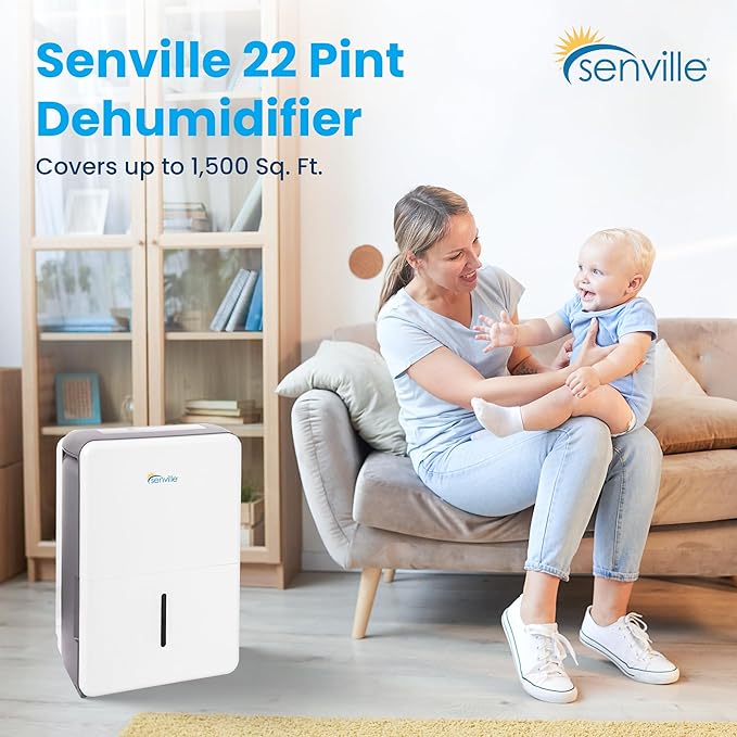 Senville 20 Pint Dehumidifier, Energy Star Certified, Washable Filter, Living - Image 2