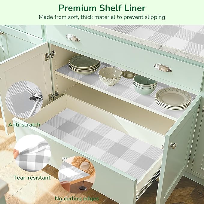 Shelf Liner for Kitchen Cabinets Non-Adhesive Drawer Liners Non-Slip Strong - Image 6